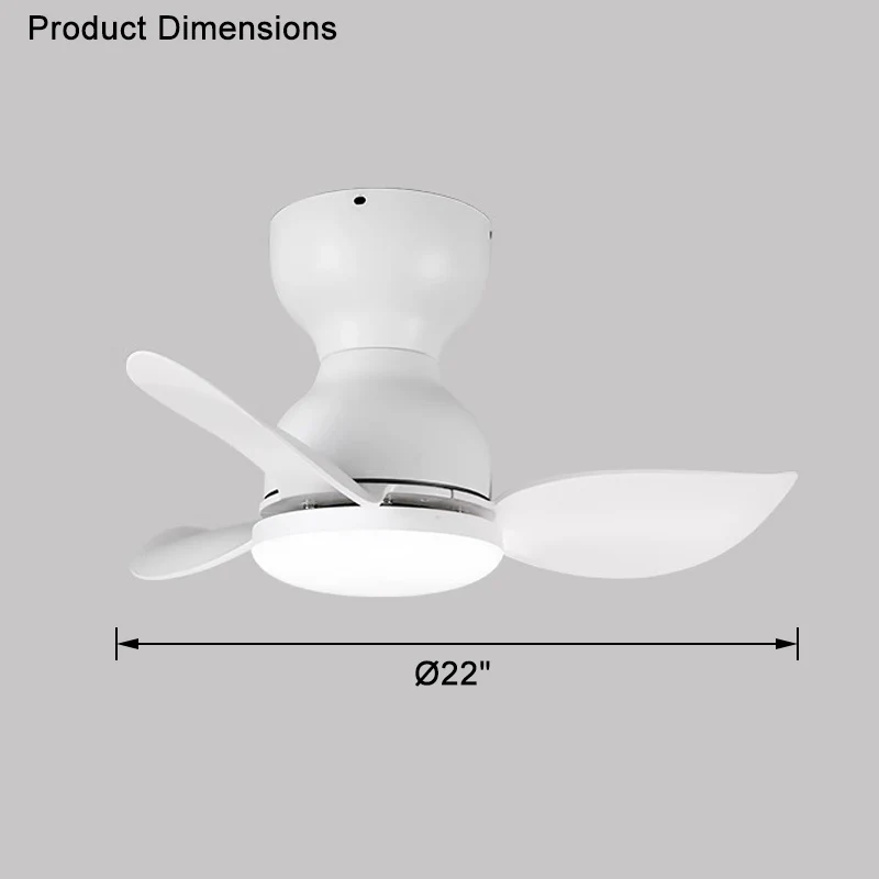 WOMO Small Flush Mount Ceiling Fan Lamp-WM5098 - Image 11
