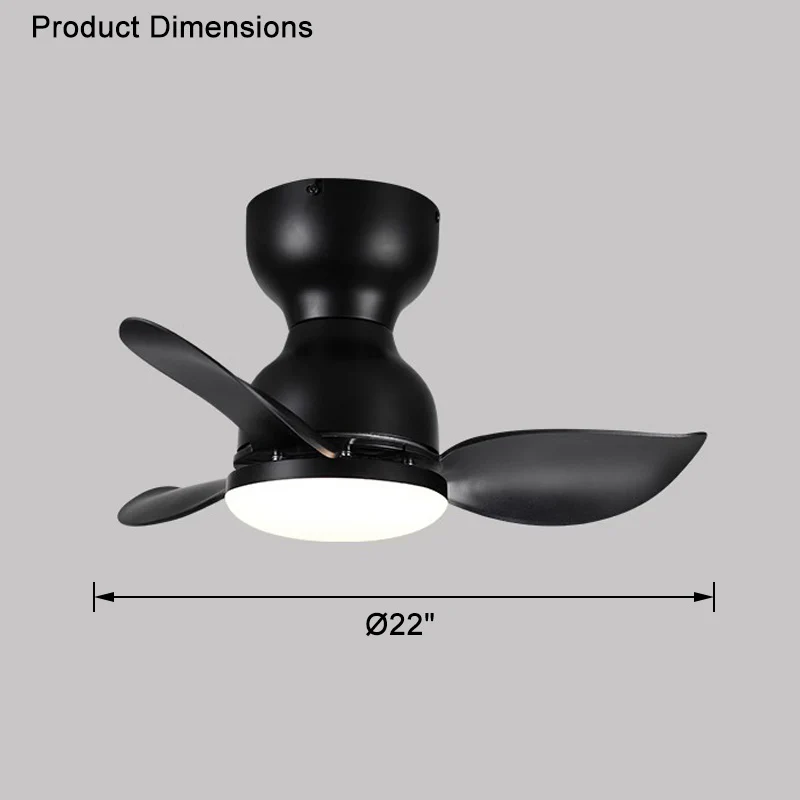 WOMO Small Flush Mount Ceiling Fan Lamp-WM5098 - Image 13