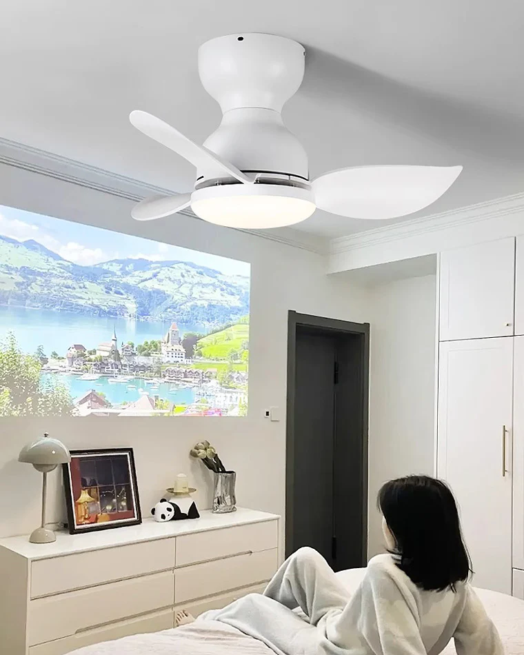 WOMO Small Flush Mount Ceiling Fan Lamp-WM5098 - Image 2