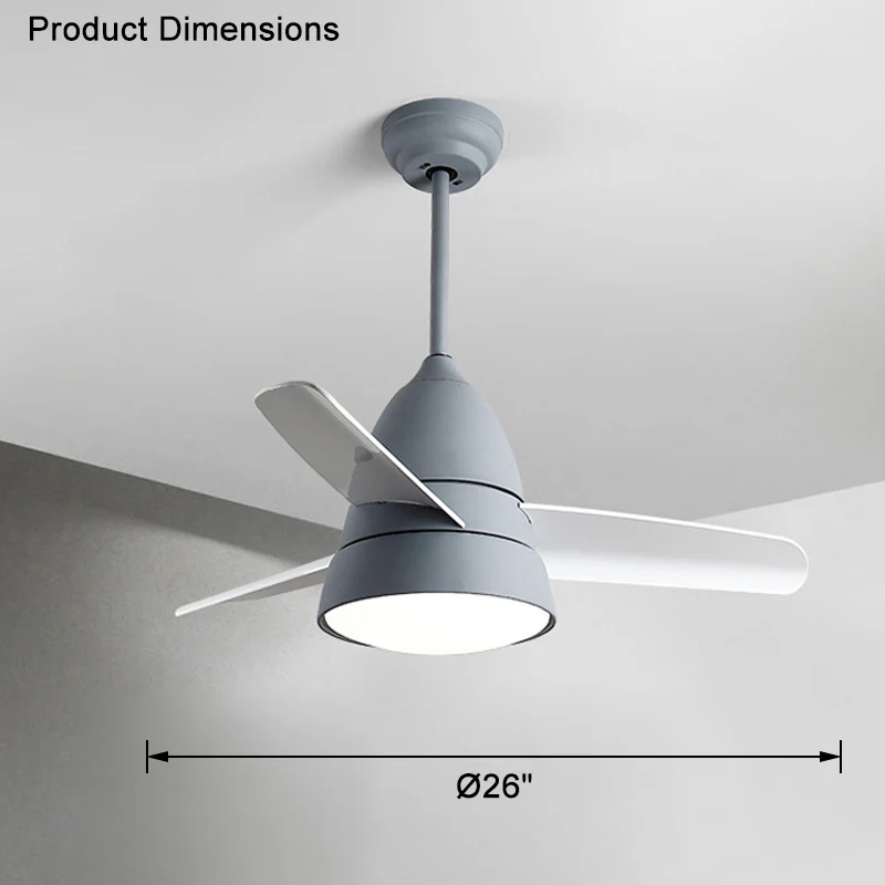 WOMO 3 Blade Tapered Ceiling Fan Lamp-WM5099 - Image 25