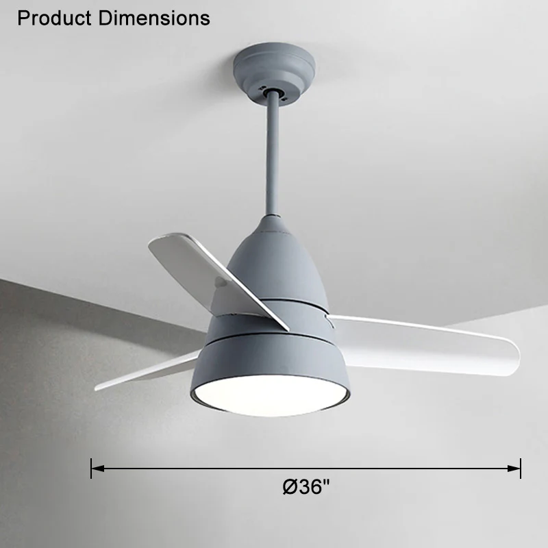 WOMO 3 Blade Tapered Ceiling Fan Lamp-WM5099 - Image 27