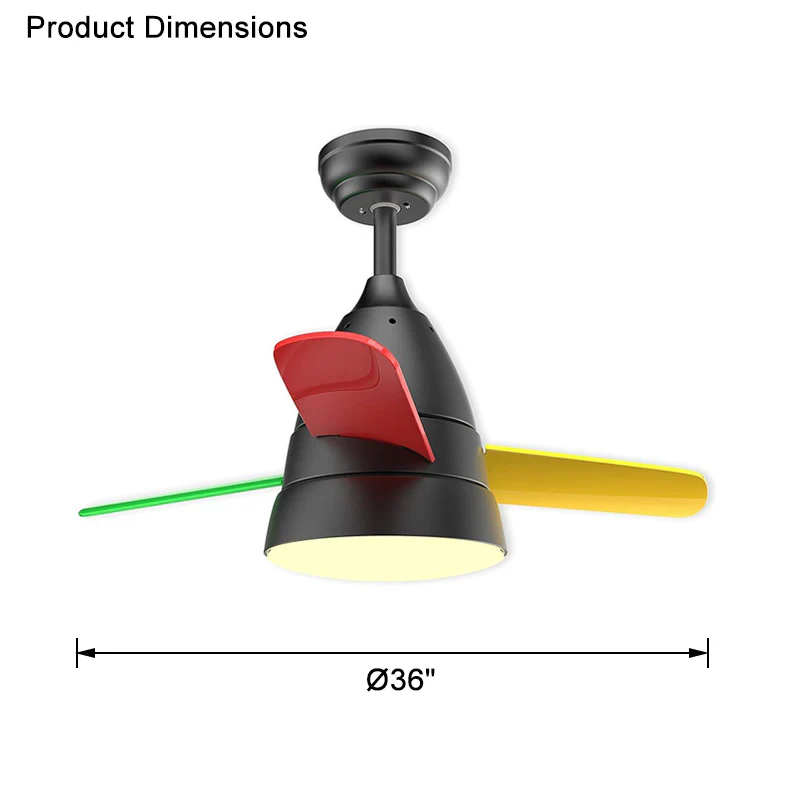 WOMO 3 Blade Tapered Ceiling Fan Lamp-WM5099 - Image 55