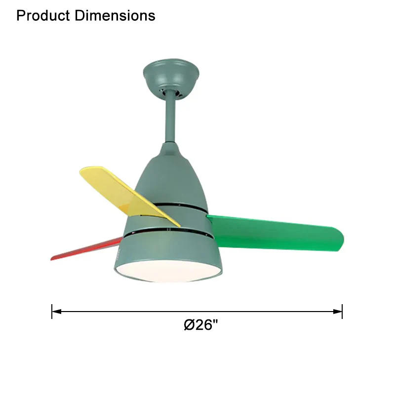 WOMO 3 Blade Tapered Ceiling Fan Lamp-WM5099 - Image 57