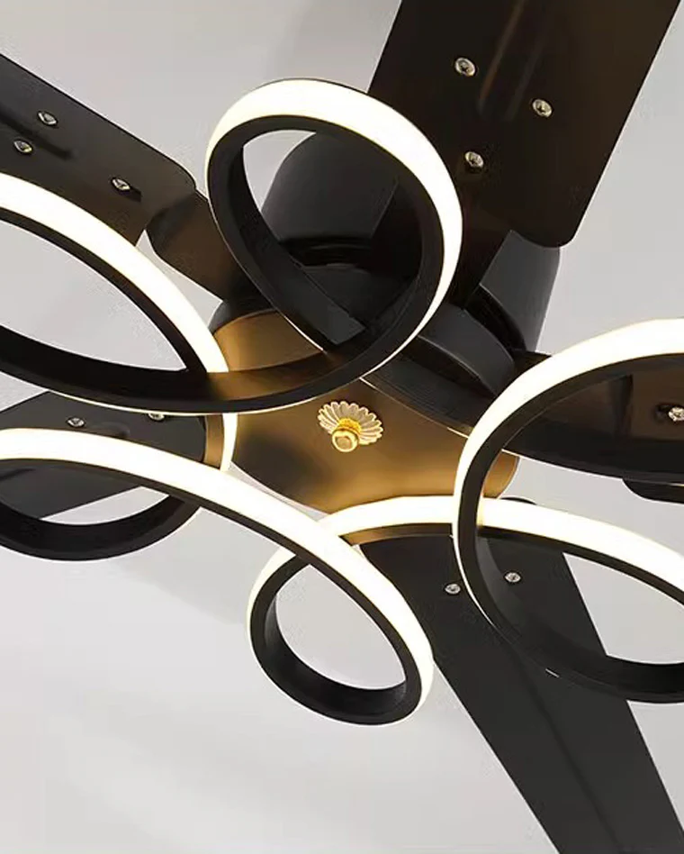 WOMO Unique Black Ceiling Fan Lamp-WM5104 - Image 5