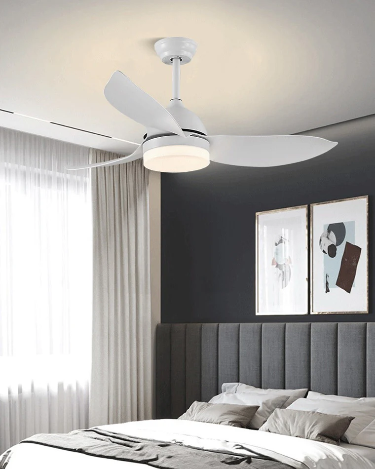 WOMO White Modern Ceiling Fan Lamp-WM5109 - Image 2