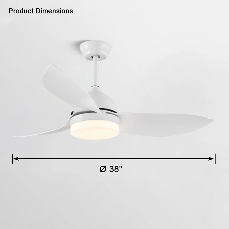 WOMO White Modern Ceiling Fan Lamp-WM5109 - Image 6