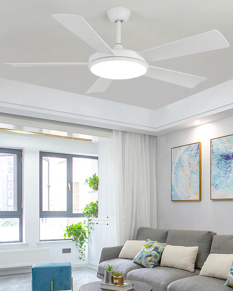 WOMO 5 Blade Mid Century Modern Ceiling Fan Lamp-WM5113 - Image 3