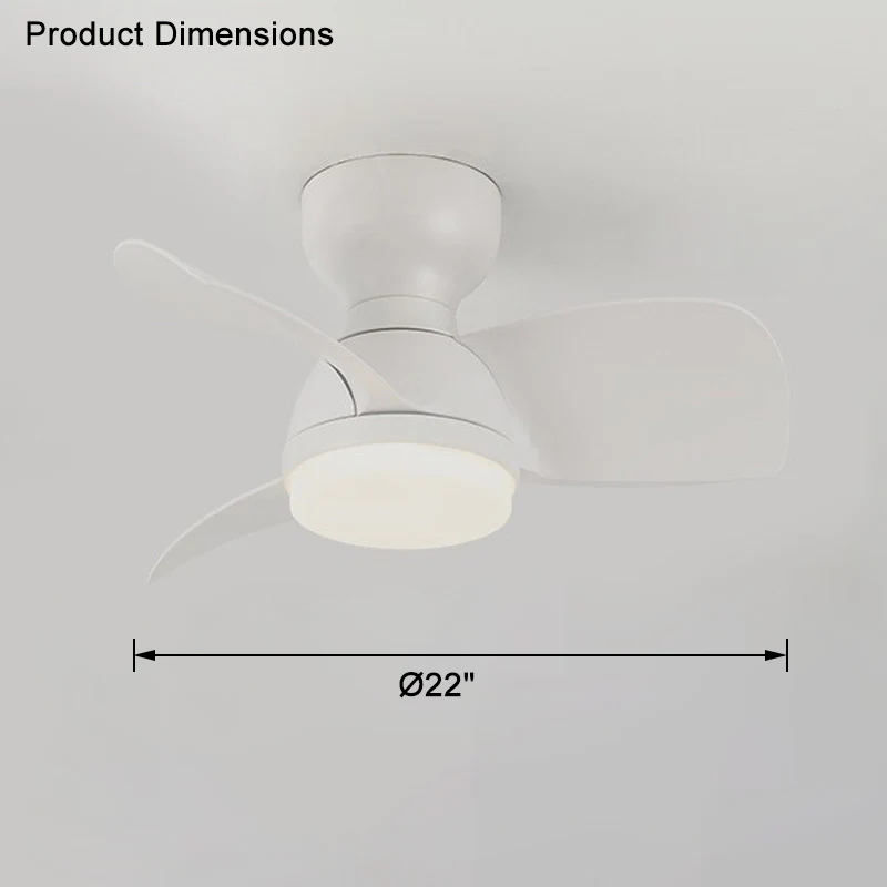 WOMO Small Flush Mount Ceiling Fan Lamp-WM5114 - Image 16