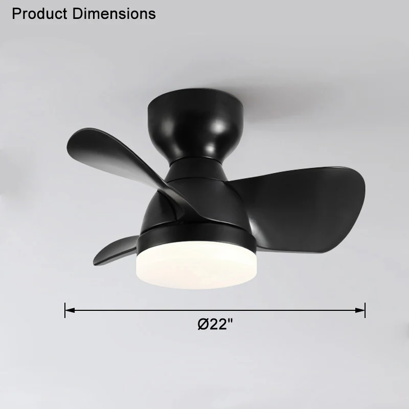 WOMO Small Flush Mount Ceiling Fan Lamp-WM5114 - Image 18