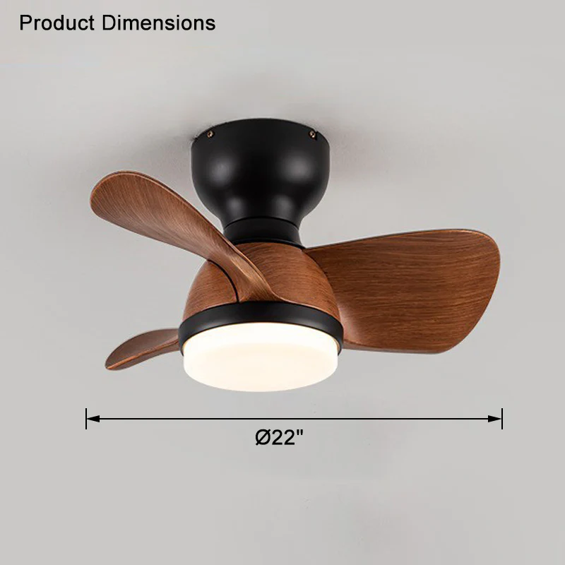 WOMO Small Flush Mount Ceiling Fan Lamp-WM5114 - Image 22