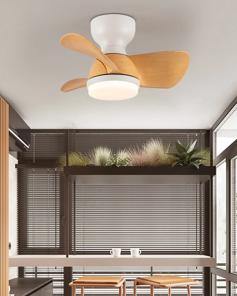WOMO Small Flush Mount Ceiling Fan Lamp-WM5114 - Image 5
