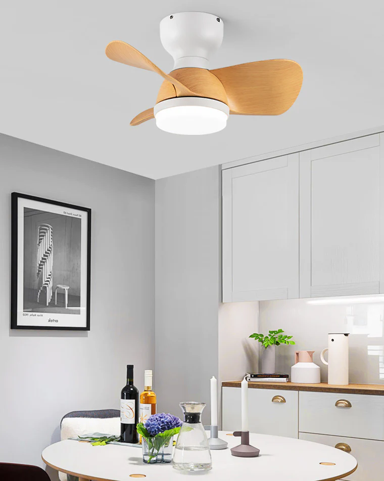 WOMO Small Flush Mount Ceiling Fan Lamp-WM5114 - Image 9