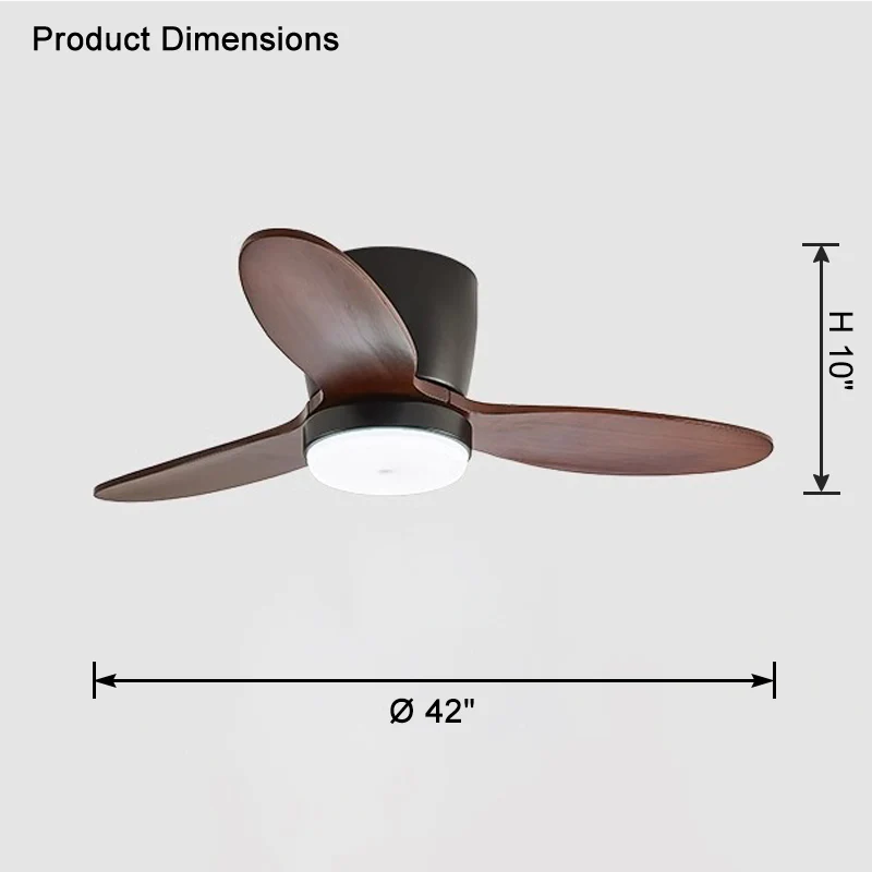 WOMO Mid Century Modern Hugger Ceiling Fan Lamp-WM5115 - Image 10