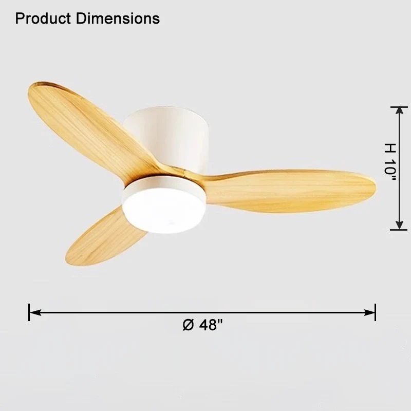 WOMO Mid Century Modern Hugger Ceiling Fan Lamp-WM5115 - Image 12