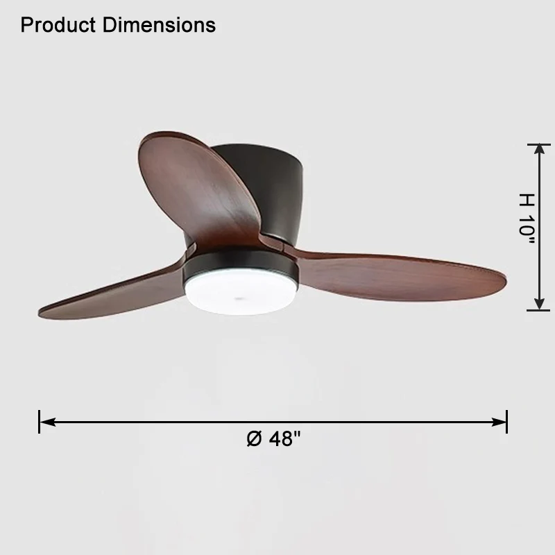 WOMO Mid Century Modern Hugger Ceiling Fan Lamp-WM5115 - Image 14