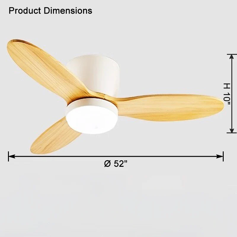 WOMO Mid Century Modern Hugger Ceiling Fan Lamp-WM5115 - Image 16