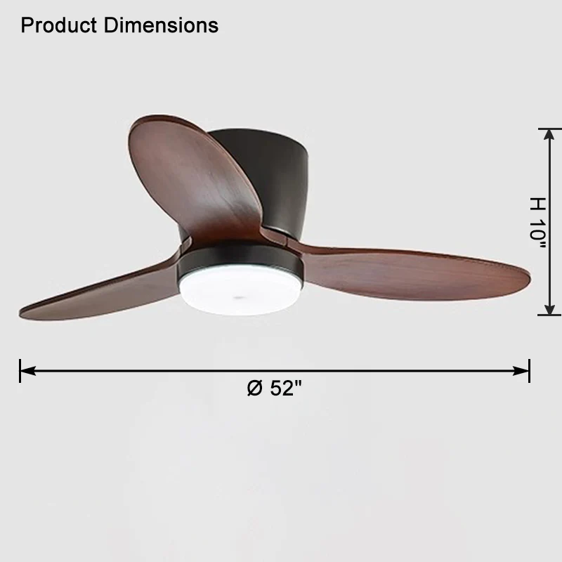 WOMO Mid Century Modern Hugger Ceiling Fan Lamp-WM5115 - Image 18