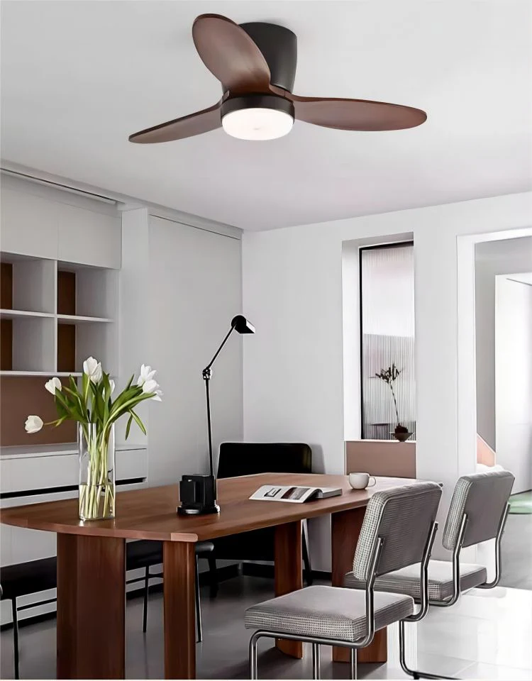 WOMO Mid Century Modern Hugger Ceiling Fan Lamp-WM5115 - Image 2