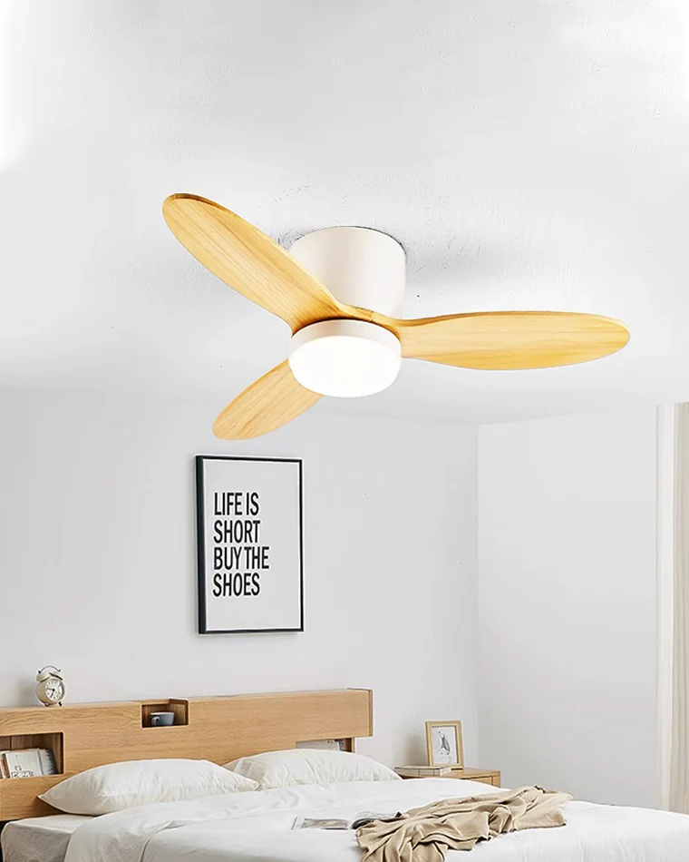 WOMO Mid Century Modern Hugger Ceiling Fan Lamp-WM5115 - Image 3
