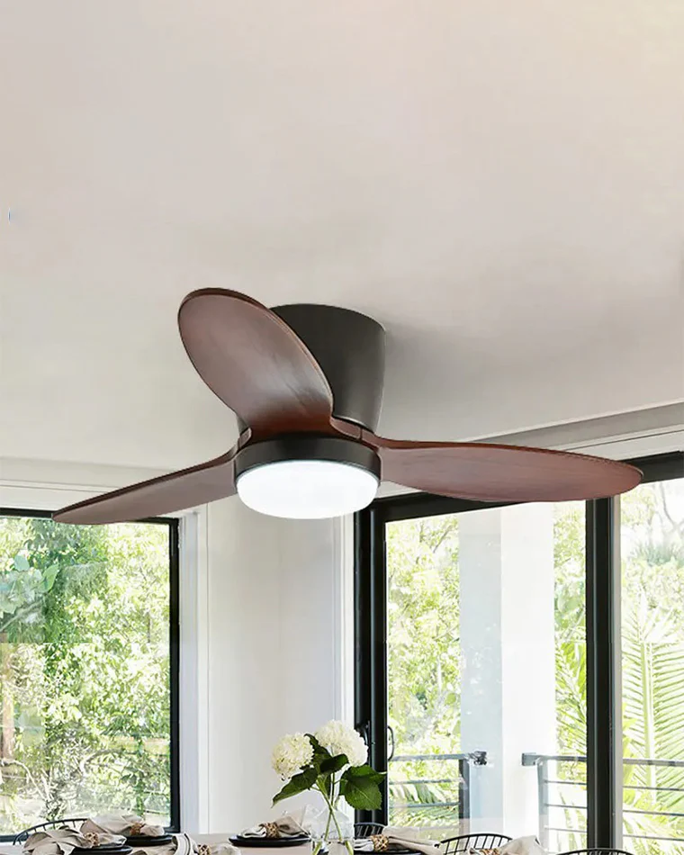 WOMO Mid Century Modern Hugger Ceiling Fan Lamp-WM5115 - Image 5