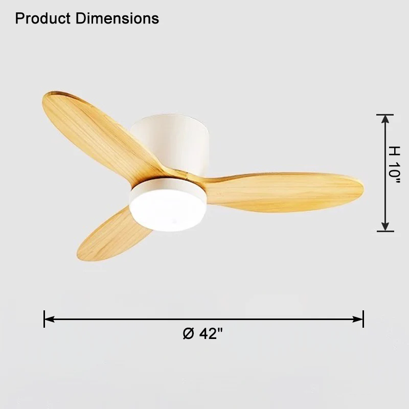 WOMO Mid Century Modern Hugger Ceiling Fan Lamp-WM5115 - Image 8