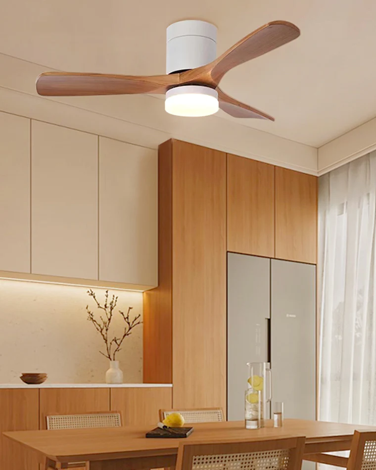 WOMO 3 Wood Blade Hugger Ceiling Fan Lamp-WM5116 - Image 10