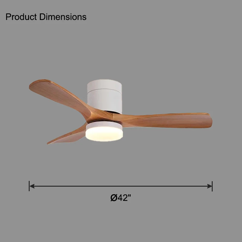 WOMO 3 Wood Blade Hugger Ceiling Fan Lamp-WM5116 - Image 12