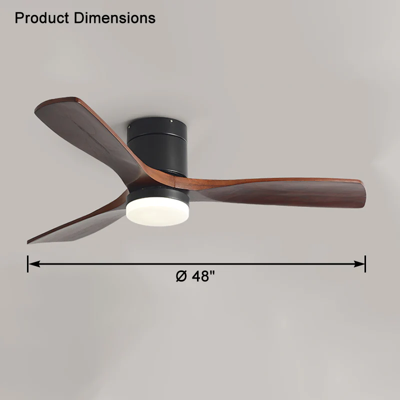 WOMO 3 Wood Blade Hugger Ceiling Fan Lamp-WM5116 - Image 18