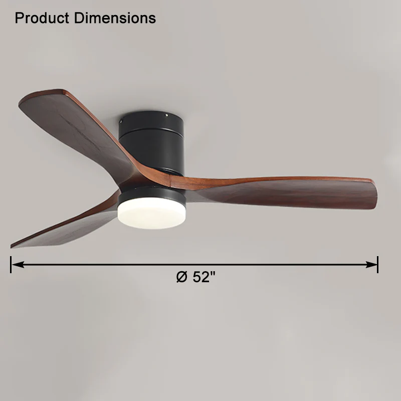 WOMO 3 Wood Blade Hugger Ceiling Fan Lamp-WM5116 - Image 22