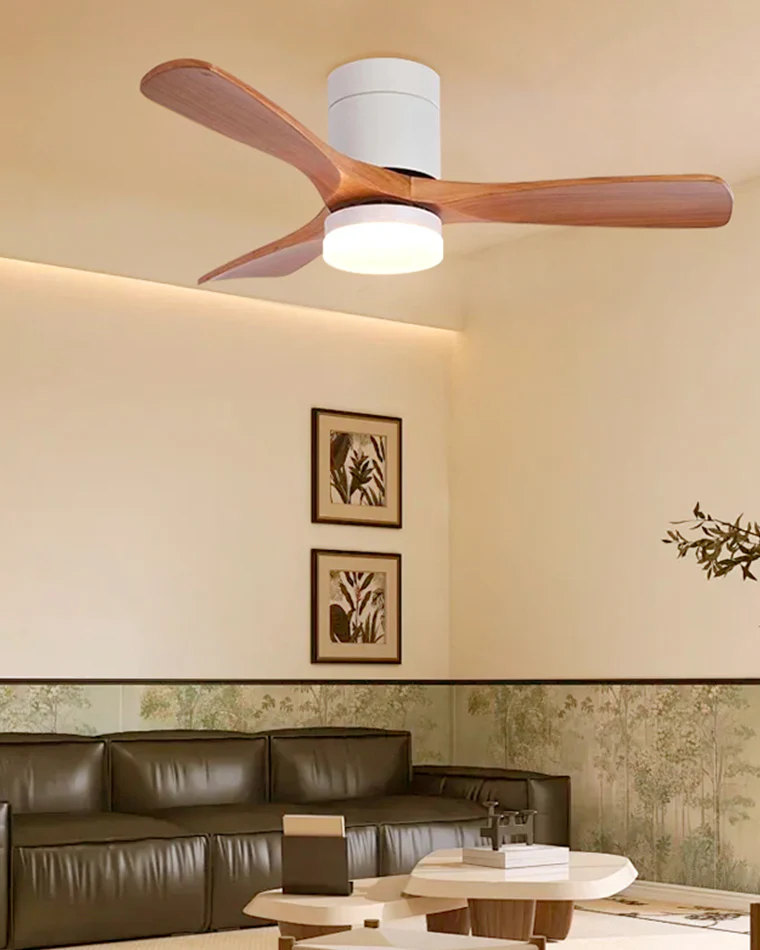 WOMO 3 Wood Blade Hugger Ceiling Fan Lamp-WM5116 - Image 5