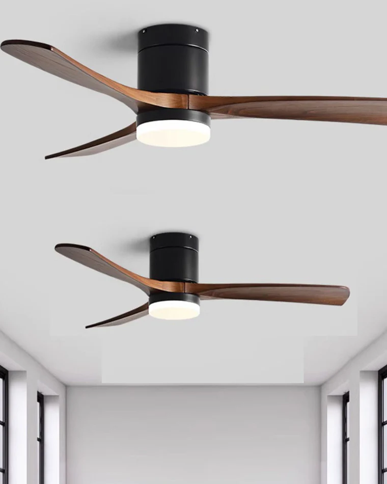 WOMO 3 Wood Blade Hugger Ceiling Fan Lamp-WM5116 - Image 8