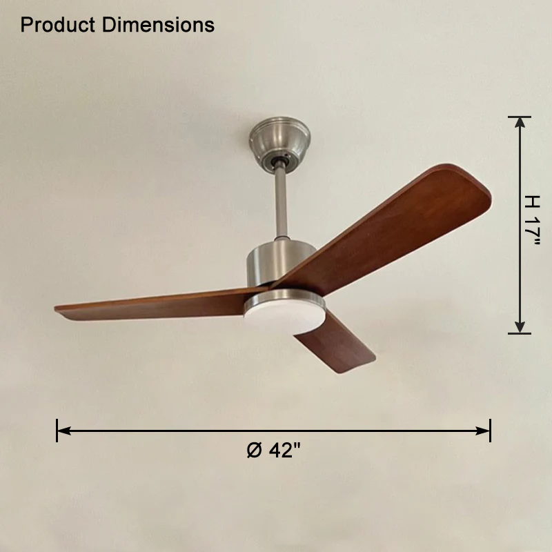 WOMO Mid Century Modern Ceiling Fan Lamp-WM5117 - Image 13