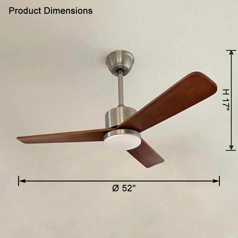 WOMO Mid Century Modern Ceiling Fan Lamp-WM5117 - Image 15