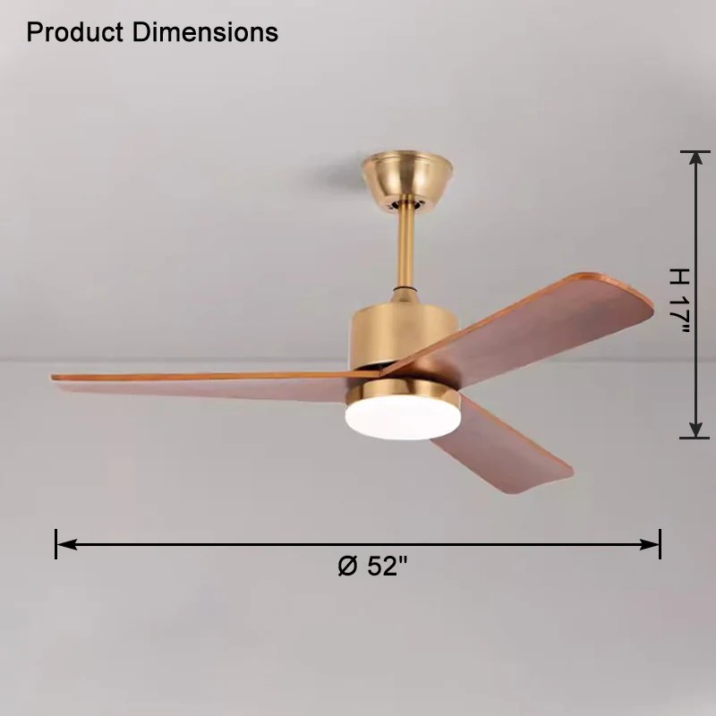 WOMO Mid Century Modern Ceiling Fan Lamp-WM5117 - Image 19