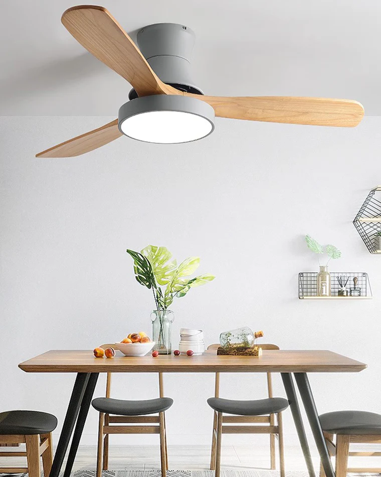 WOMO 3 Wood Blade Hugger Ceiling Fan Lamp-WM5120 - Image 10