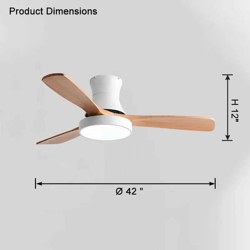 WOMO 3 Wood Blade Hugger Ceiling Fan Lamp-WM5120 - Image 19