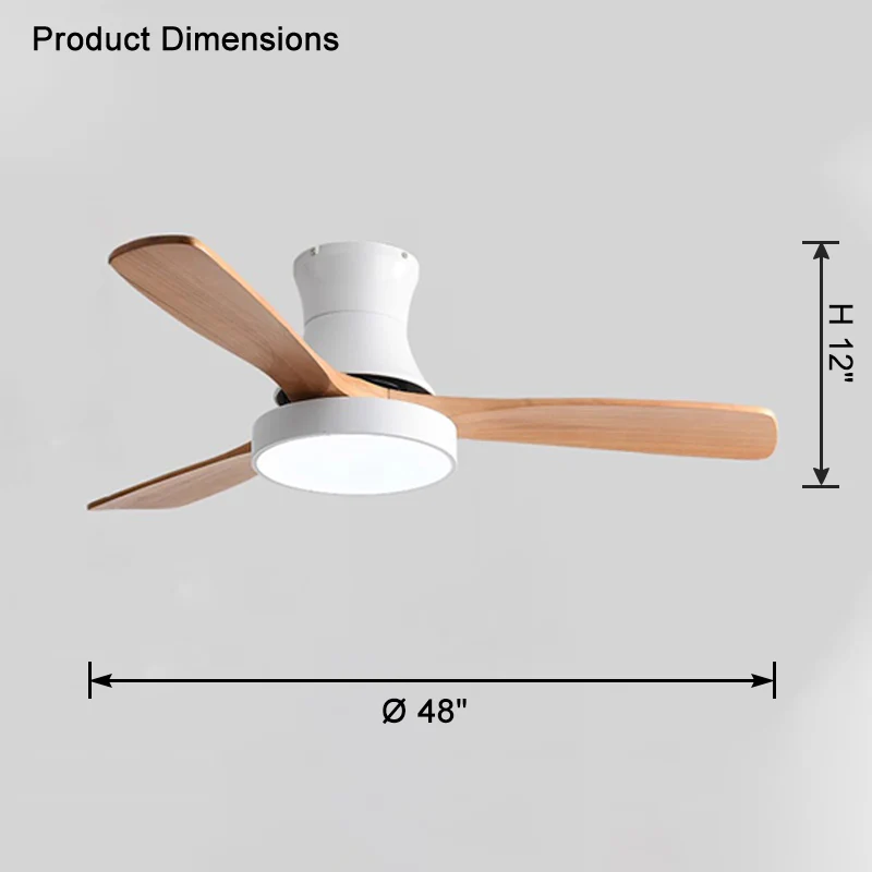 WOMO 3 Wood Blade Hugger Ceiling Fan Lamp-WM5120 - Image 21