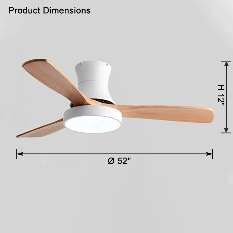 WOMO 3 Wood Blade Hugger Ceiling Fan Lamp-WM5120 - Image 23