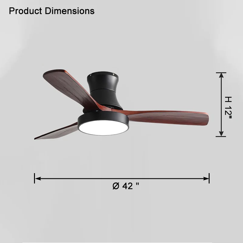 WOMO 3 Wood Blade Hugger Ceiling Fan Lamp-WM5120 - Image 25