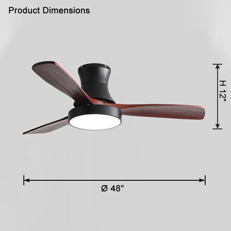 WOMO 3 Wood Blade Hugger Ceiling Fan Lamp-WM5120 - Image 27