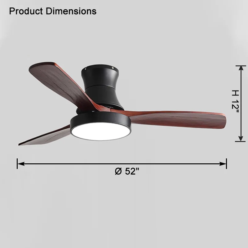 WOMO 3 Wood Blade Hugger Ceiling Fan Lamp-WM5120 - Image 29