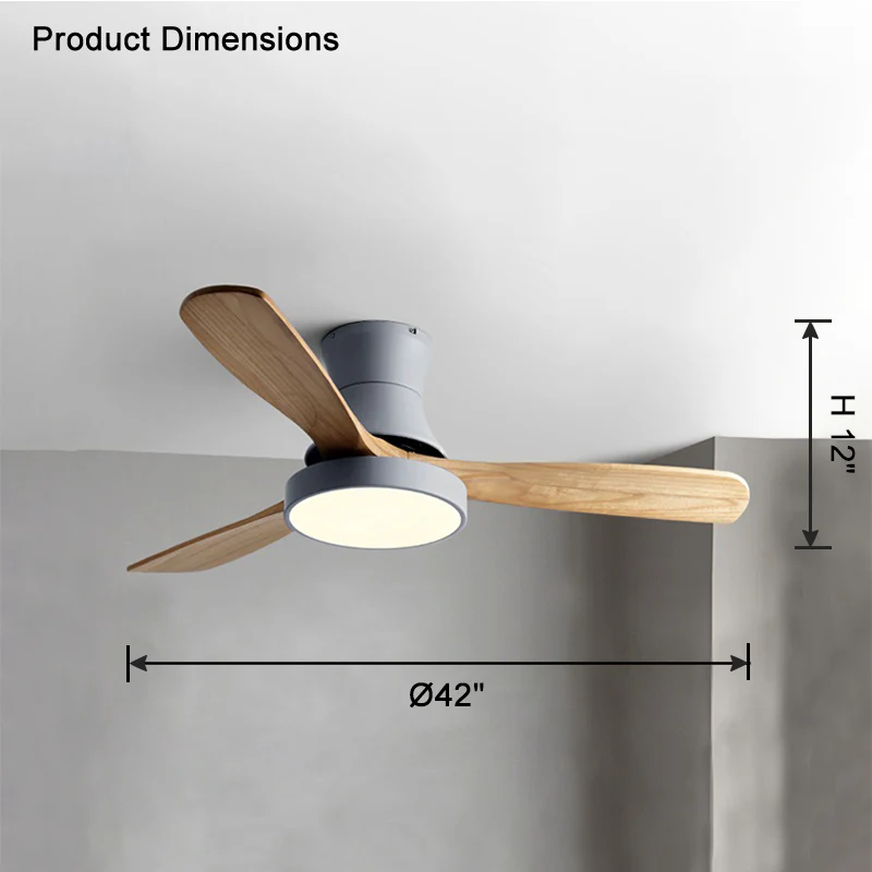 WOMO 3 Wood Blade Hugger Ceiling Fan Lamp-WM5120 - Image 31