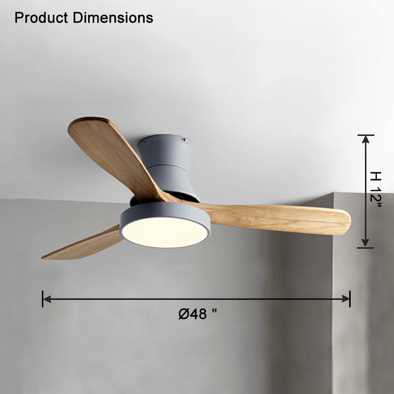 WOMO 3 Wood Blade Hugger Ceiling Fan Lamp-WM5120 - Image 33