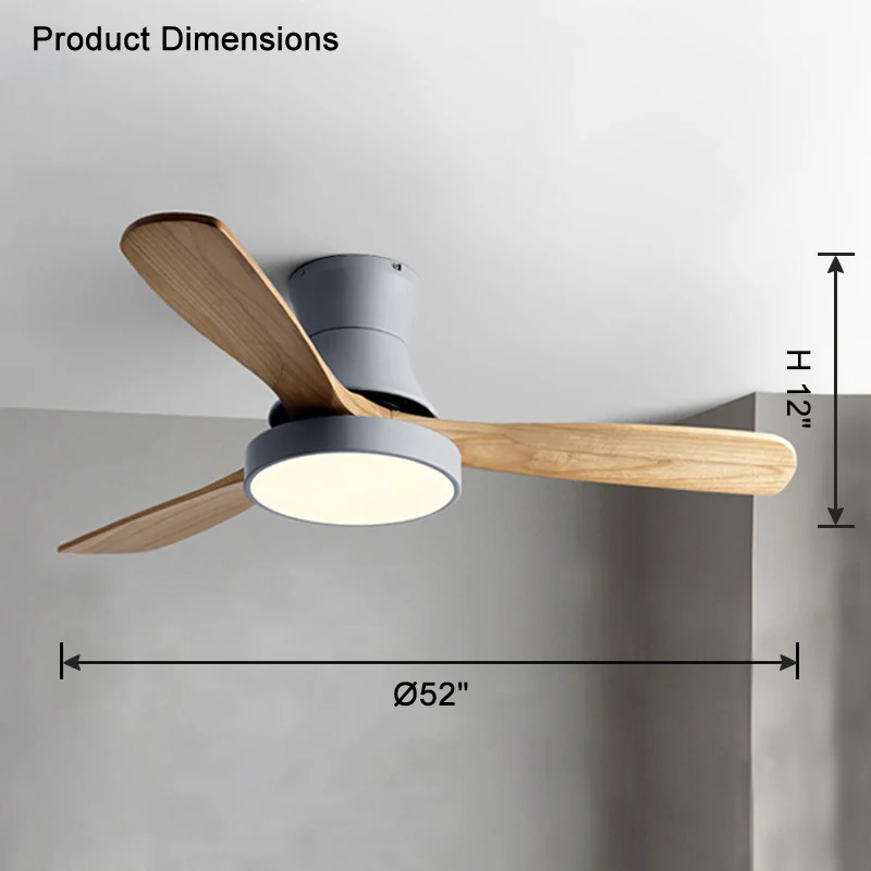 WOMO 3 Wood Blade Hugger Ceiling Fan Lamp-WM5120 - Image 35