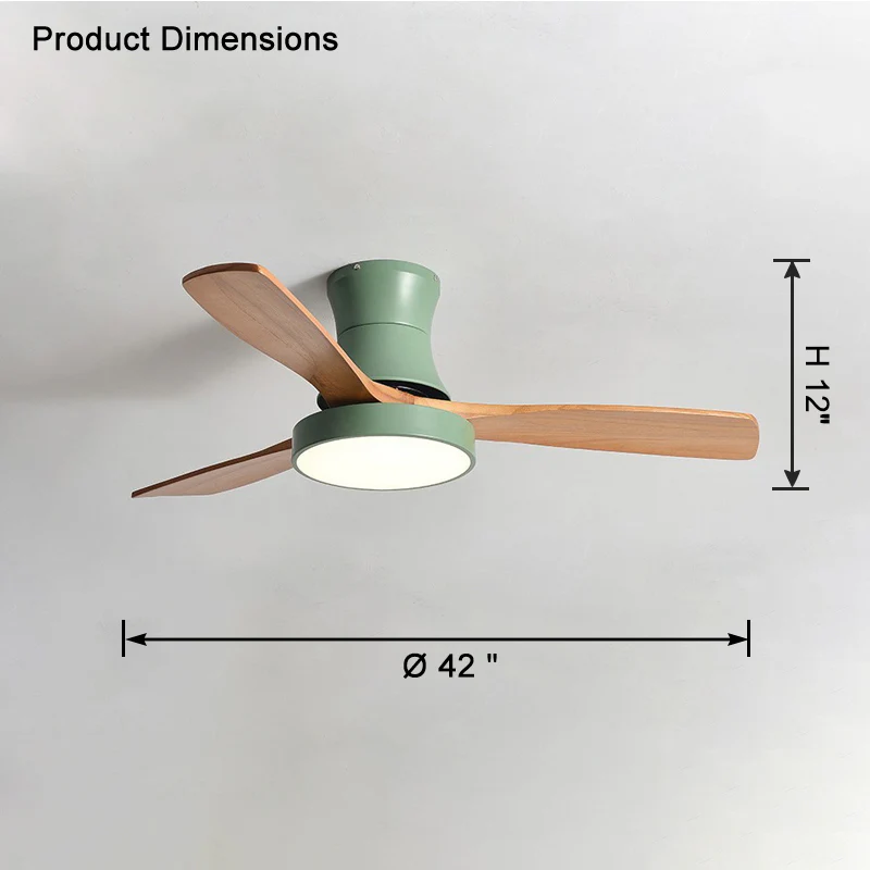 WOMO 3 Wood Blade Hugger Ceiling Fan Lamp-WM5120 - Image 37