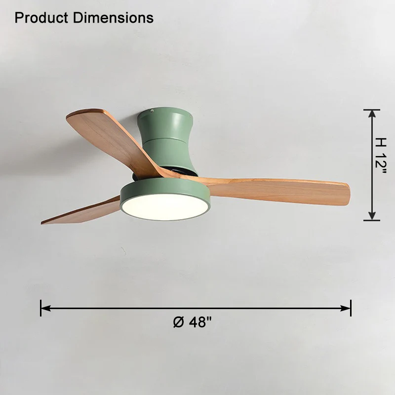 WOMO 3 Wood Blade Hugger Ceiling Fan Lamp-WM5120 - Image 39