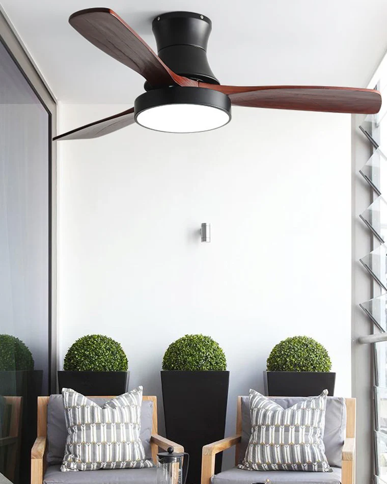 WOMO 3 Wood Blade Hugger Ceiling Fan Lamp-WM5120 - Image 4