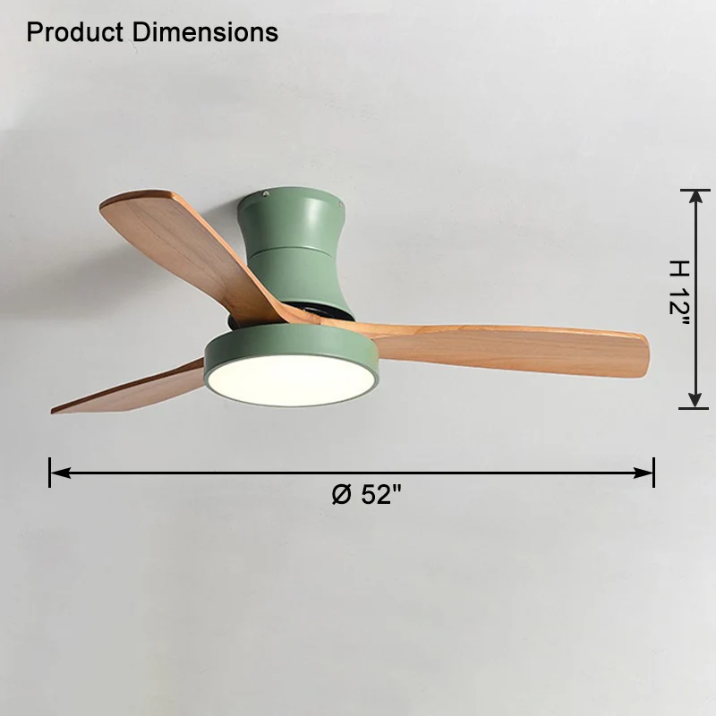 WOMO 3 Wood Blade Hugger Ceiling Fan Lamp-WM5120 - Image 41