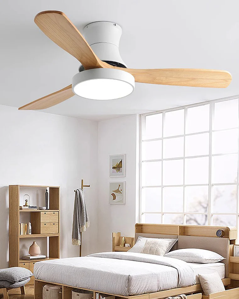 WOMO 3 Wood Blade Hugger Ceiling Fan Lamp-WM5120 - Image 5
