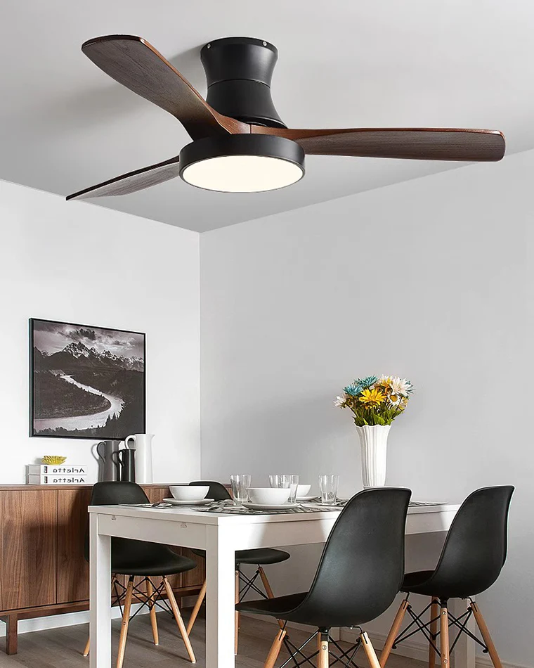 WOMO 3 Wood Blade Hugger Ceiling Fan Lamp-WM5120 - Image 6